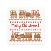 2 Cute pain d'épices Xmas Trains à vapeur Carton