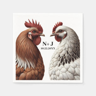 Serviette En Papier 2 Poulet de campagne ferme Mariage Barnyard