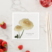 Serviette En Papier 2 Roses peints en blanc élégantes serviettes (En situation)