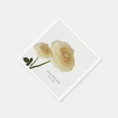 Serviette En Papier 2 Roses peints en blanc élégantes serviettes (Coin)