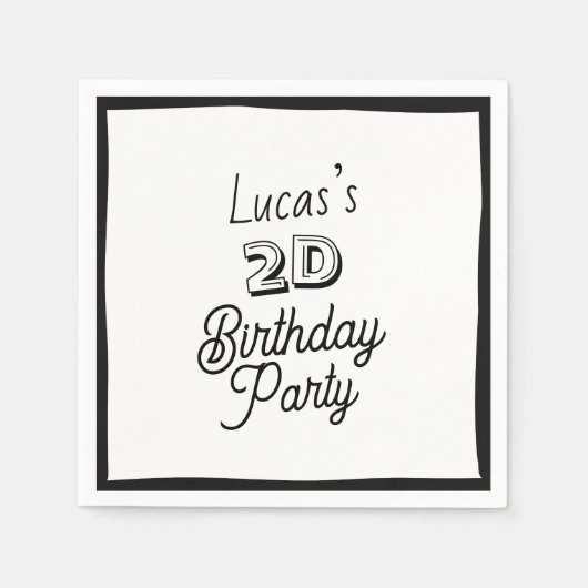 Serviette En Papier 2D Comic Boys Deuxième anniversaire (Devant)