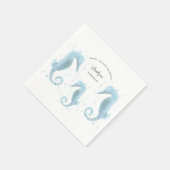 Serviette En Papier 2e anniversaire Dusty Blue Seahorse (Coin)
