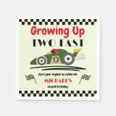 Serviette En Papier 2e anniversaire Grossissant deux voitures Fast Gre (Devant)