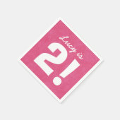 Serviette En Papier 2e anniversaire Nom personnalisé rose blanc pour l (Coin)
