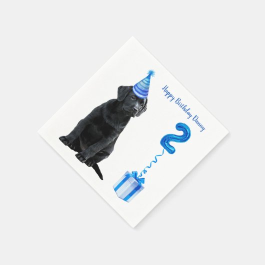 Serviette En Papier 2ème Anniversaire Chiot Thème - Chien bleu mignon  (Coin)