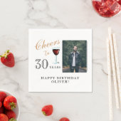 Serviette En Papier 30 ans Vin rouge 30e anniversaire Photo (En situation)