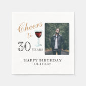 Serviette En Papier 30 ans Vin rouge 30e anniversaire Photo (Devant)