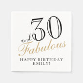 Serviette En Papier 30 et fabuleux Élégant Script 30e anniversaire (Devant)