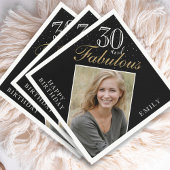 Serviette En Papier 30 et Fabulous Elegant Black Photo 30e anniversair