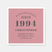 Serviette En Papier 30e anniversaire 1994 Dusty Pink (Devant)