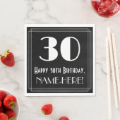 Serviette En Papier 30e anniversaire ~ Art Déco Inspiré Look "30", Nom (En situation)