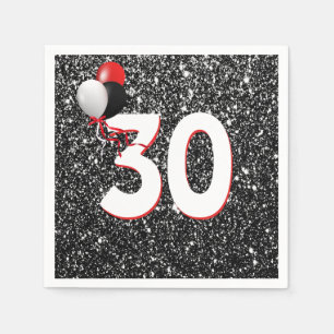 Serviette En Papier 30e anniversaire Ballons sur Parties scintillant n