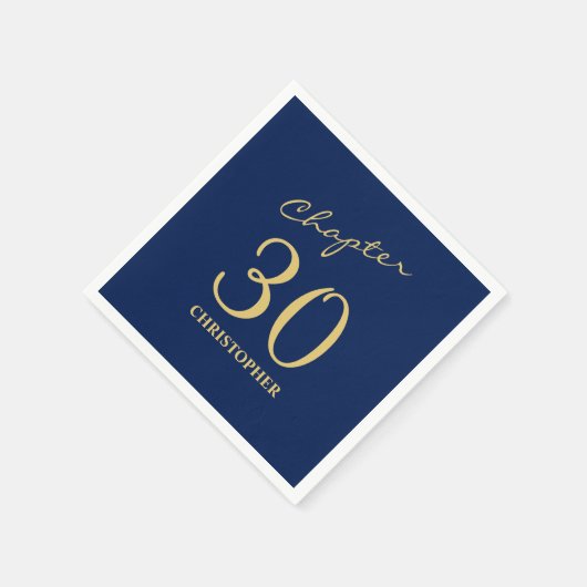 Serviette En Papier 30e anniversaire Blue Gold Chapitre 30 (Coin)