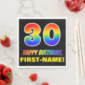 Serviette En Papier 30e anniversaire : Bold, amusant, simple, Arc-en-c (En situation)