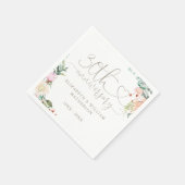 Serviette En Papier 30e anniversaire Cardiaque Rose floral (Coin)