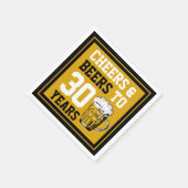 Serviette En Papier 30e anniversaire Cheers & Bières à 30 ans (Coin)