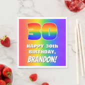 Serviette En Papier 30e anniversaire : coloré, amusant Motif arc-en-ci (En situation)