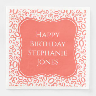 Serviette En Papier 30e anniversaire Coral Random Motif 30