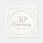 Serviette En Papier 30e anniversaire de Mariage Amour Coeurs Confetti (Devant)