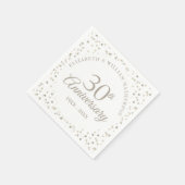 Serviette En Papier 30e anniversaire de Mariage Amour Coeurs Confetti (Coin)