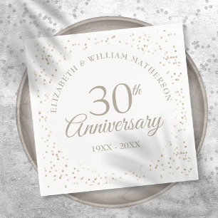 Serviette En Papier 30e Anniversaire de Mariage Chic Confettis de Perl