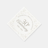 Serviette En Papier 30e anniversaire de Mariage Chic Pearl Confetti (Coin)