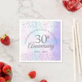 Serviette En Papier 30e anniversaire de Mariage Pearl Hearts Confetti (En situation)