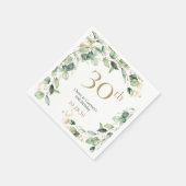 Serviette En Papier 30e anniversaire Eucalyptus (Coin)