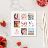 Serviette En Papier 30e anniversaire fête photo collage (En situation)