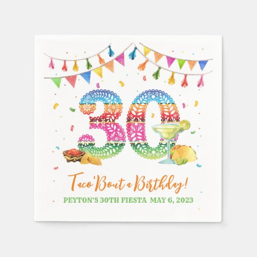 Serviette En Papier 30e anniversaire Fiesta Napkin (Devant)