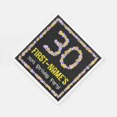 Serviette En Papier 30e anniversaire : Floral Flowers Numéro, Nom pers (Coin)