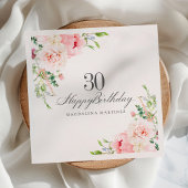 Serviette En Papier 30e Anniversaire Fournitures Fête Rose Floral Cust
