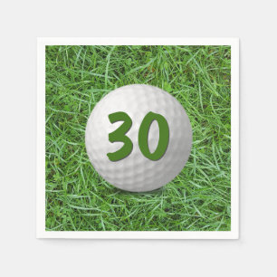 Serviette En Papier 30e Anniversaire Golf Ball on Grass