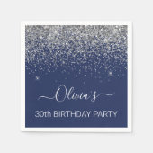 Serviette En Papier 30e anniversaire Marine Bleu Parties scintillant d (Devant)
