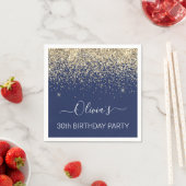 Serviette En Papier 30e anniversaire Marine Blue Gold Parties scintill (En situation)