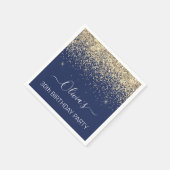 Serviette En Papier 30e anniversaire Marine Blue Gold Parties scintill (Coin)