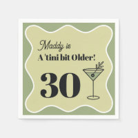 30e anniversaire Martini Napkin Green