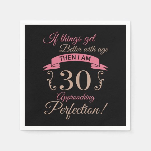 Serviette En Papier 30e anniversaire mieux avec l'âge (Devant)