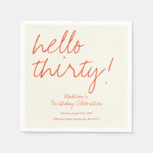 Serviette En Papier 30e anniversaire moderne