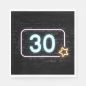 Serviette En Papier 30e anniversaire Neon Connexion en brique (Devant)
