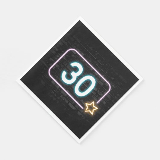 Serviette En Papier 30e anniversaire Neon Connexion en brique (Coin)