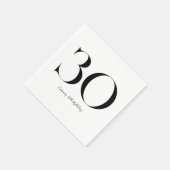 Serviette En Papier 30e anniversaire Noir et blanc (Coin)