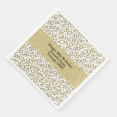 Serviette En Papier 30e anniversaire Numéro d'âge Motif Or/Blanc (Coin)