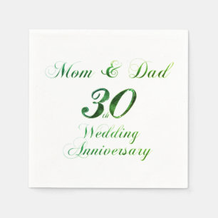 Serviette En Papier 30e anniversaire Parents Pearl Mariage Anniversair