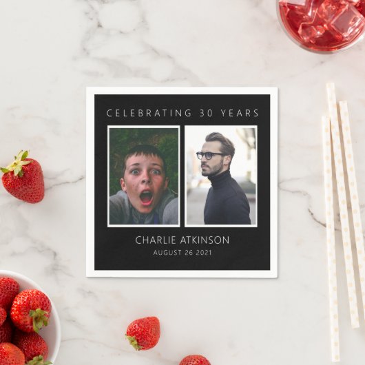 Serviette En Papier 30e anniversaire photo coller serviettes (En situation)