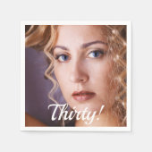 Serviette En Papier 30e anniversaire photo script femme (Devant)