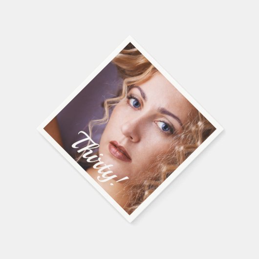 Serviette En Papier 30e anniversaire photo script femme (Coin)