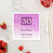 Serviette En Papier 30e anniversaire Pretty Pink Parties scintillant s (En situation)