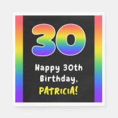 Serviette En Papier 30e anniversaire : Rainbow Spectrum # 30, Nom pers (Devant)
