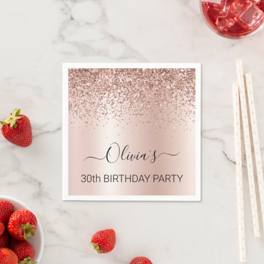 Serviette En Papier 30e anniversaire Rose Gold - Parties scintillant r (En situation)